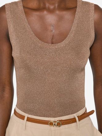 Fabiana Filippi Shimmer Knit Tank Top - Bronze