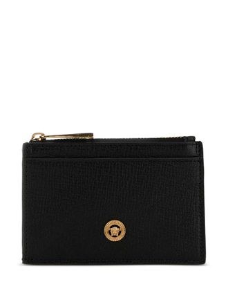Versace logo card holder - men - Lamb Skin/Lamb Skin - One Size - Black
