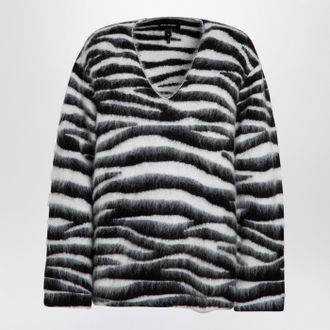 Marc Jacobs Zebra Patterned Jumper In Wool Blend