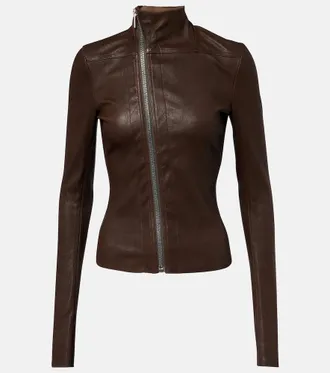 Rick Owens Gary leather and cotton-blend jacket