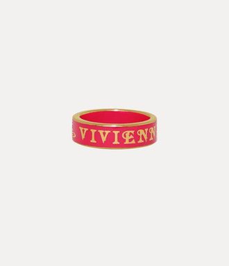 Vivienne Westwood Conduit Street Ring Pink-gold-neon-pink-enamel Pink-gold-neon-pink-enamel Unisex