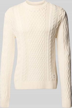 Tommy Jeans Regular Fit Strickpullover aus reiner Baumwolle in Offwhite, Größe XXL