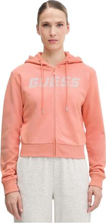 Guess Primula Hoodie - Dames - Vesten met rits - Oranje - L - Katoen - Hoodies & sweatvesten