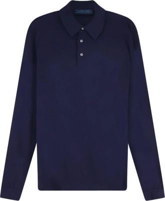 Kiton Ciro Poloshirt - Heren - Polos - Blauw - M - Wol - Tops