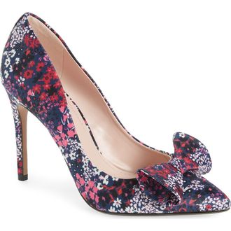 Ted Baker Zafiina Ditsy Floral Pointed Toe Pump in Navy at Nordstrom, Size 9.5