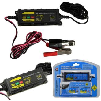 Trade Shop Trade Shop - Mantenitore Di Carica Pinze Per Batteria Auto Moto 5 Fasi Emergenza 1a 12v