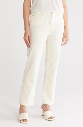 Eileen Fisher Corduroy High Waist Straight Leg Pants in Sofwh at Nordstrom Rack, Size X-Large