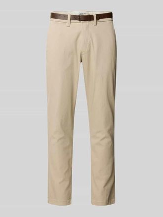 Jack & Jones Jack & Jones Slim Fit Stoffhose mit abnehmbaren G&uuml;rtel Modell Marco in Beige, Gr&ouml;&szlig;e 28/32