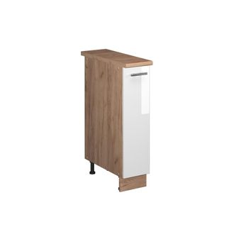 Vicco Mueble De Botica Fame-line, Blanco Alto Brillo/roble Dorado, 20 Cm, Et Roble, Vicco
