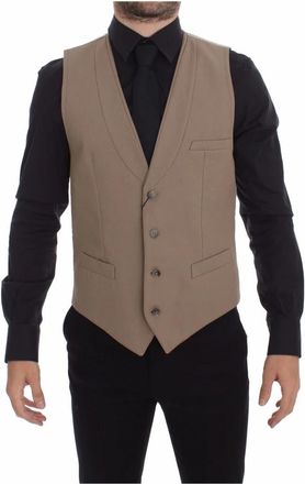 Dolce & Gabbana Suit Vests - Heren - Gillet - Beige - M - Katoen - Kostuums