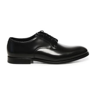 Doucal's Zwarte Leren Veterschoenen - Heren - Nette schoenen - Zwart - 41 1/2 EU - Leer - Schoenen