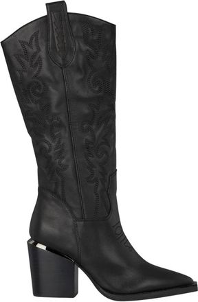 Alma En Pena Geborduurde hiel laars - Dames - Cowboylaarzen - Zwart - 38 EU - Schoenen