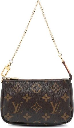 Louis Vuitton Pre-owned Clutches, female, Brown, Size: ONE SIZE Pre-owned Printed Chain Handle Bag