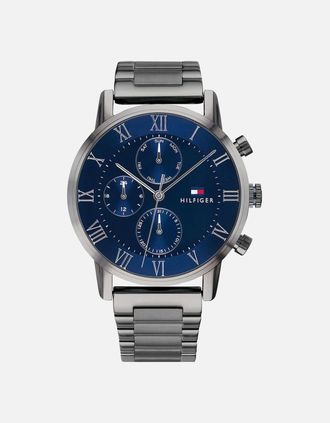 Tommy Hilfiger Mens Tommy Hilfiger 1791456 Kane Blue Dial Mens Watch - Blue/Silver