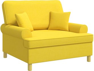 vidaXL Sill&oacute;n Con Cojines Amarillo Claro Tela Vidaxl