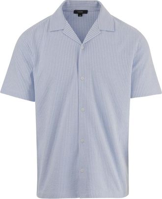Vince Stretch Katoenen Overhemd - Heren - Korte mouwen Overhemden - Blauw - 2XL - Katoen - Overhemden