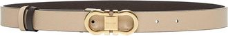 Ferragamo Womens Belt With Gancini Buckle, Brown Calf Leather