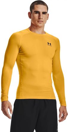 Under Armour Mens Armour HeatGear Compression Long-Sleeve T-Shirt, Steeltown Gold (750)/Black, Large