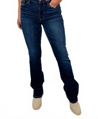 Judy Blue Trish Mid-Rise Bootcut Jeans In Dark Wash Denim