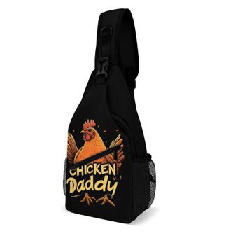 Generic Chicken Daddy Unisex Shoulder Bags Casual Crossbody Chest Bag Sling Backpack for Hiking Cycling Travel