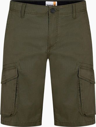 Timberland Mens Solid Patterned Twill Cargo Bermuda Shorts - Green - Size: 32/36