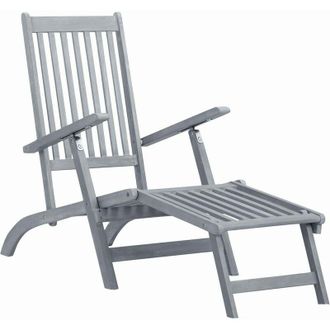 vidaXL Furniture Limited - Tumbona De Jard&iacute;n Con Reposapi&eacute;s De Madera