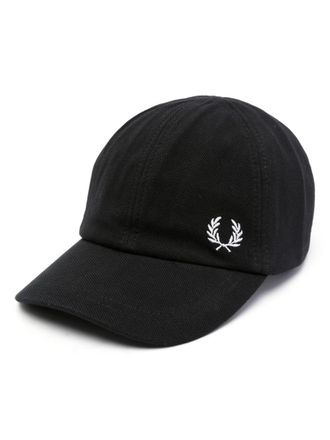Fred Perry logo-embroidered cotton cap - men - Cotton/Cotton - One Size - Black