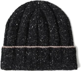 Brunello Cucinelli Berretto a coste in cashmere - Nero