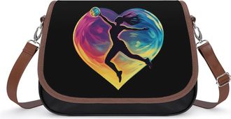 Generic Handball Player Colorful Womens Crossbody Bag Fashion Shoulder Handbags Message Tote Bag with Adjustable Strap