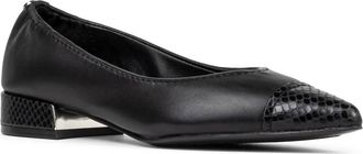 Donald J Pliner Womens Ladonna Ballerina Leather Slip-On Flats In Black