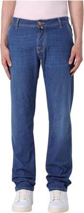 Jacob Cohen Straight Fit Jeans, male, Blue, W32, Denim Straight Leg Trousers Men