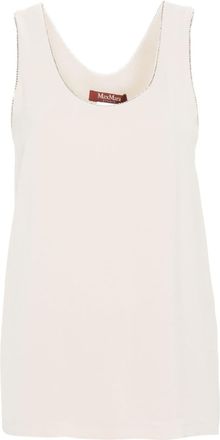 Max Mara crystal-embellished top - women - Triacetate/Polyester/Acetate/Silk/Polyamide - 40 - Neutrals
