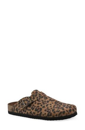 White Mountain Bari Faux Shearling Footbed Suede Mule in Brown/Leopard/Suede at Nordstrom Rack, Size 7