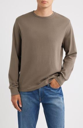 Frame Denim Duo Fold Long Sleeve Cotton T-Shirt in Soft Olive at Nordstrom, Size Xx-Large