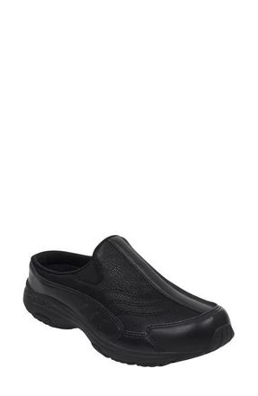Easy Spirit Traveltime Clog Sneaker in Black Leather at Nordstrom, Size 10.5