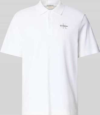 Calvin Klein Jeans Easy Fit Poloshirt mit Polokragen in Weiss, Gr&ouml;&szlig;e XXL