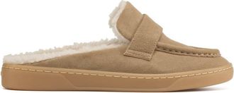 J/Slides Womens Hudson Mule In Taupe Suede