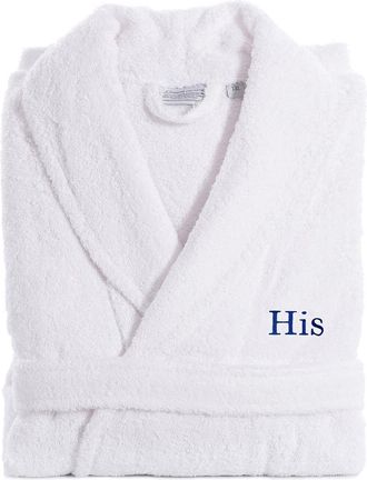 Linum Home Textiles Embroidered His Terry Bathrobe