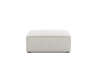 Castlery Customized White Boucle Ottoman | Jonathan by Castlery, Grey, Furniture Ottoman for Living Room