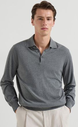Brunello Cucinelli Polo-style sweater in Dark Grey at Nordstrom, Size 48 It