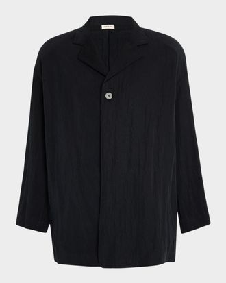 Fear of God Men & apos;s Relaxed-Fit Crinkle Twill Blazer