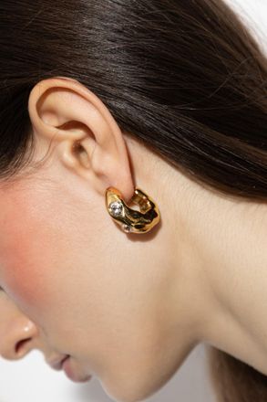 Forte_Forte Forte_forte Earrings With A Shimmering Crystal, Womens, Gold
