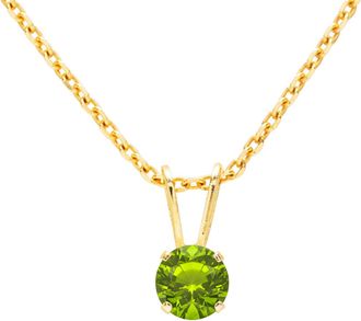 SuperJeweler 1/4 Carat Gemstone Solitaire Pendant Necklace in Gold with Free Chain - Multiple Gemstone Options Available