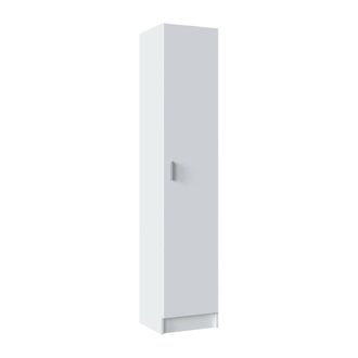 Dmora Armario Multiusos De Una Puerta Batiente Con Tres Baldas Regulables En Altura, Color Blanco, Medidas 37 X 180 X 37 Cm, Con Embalaje Reforzado - Dmora