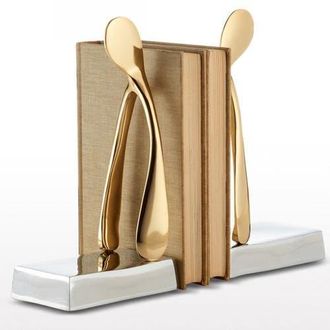 Lunares Wishbone Bookend Pair in Gold at Nordstrom