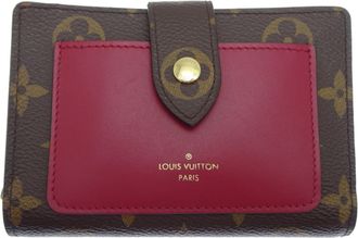 Louis Vuitton Brown Fuchsia Pink Monogram Monogram Leather Wallet (Bi-Fold) (Pre-Owned)