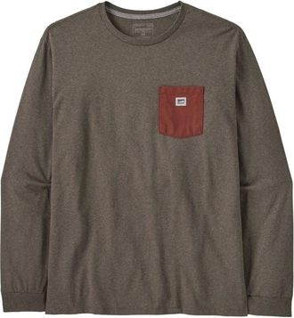 Patagonia L/S Shop Sticker Pocket Responsibili-Tee Longsleeve für Herren | braun