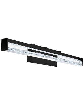 Eglo Eglo Cardito 1 Light Integrated Led Bath/Vanity Light With Black Finish & Clear Glass With Clear Stones
