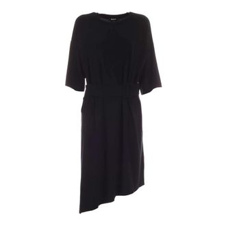 DKNY Zwarte Tuniek Jurk met Metalen Details - Dames - Tunieken - Zwart - M - Katoen - Overhemden