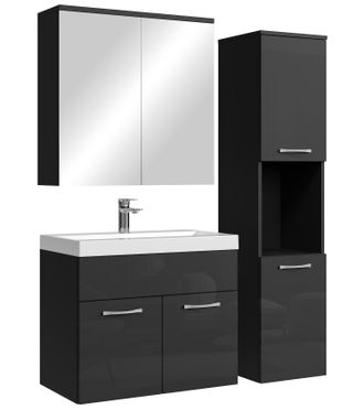 Badplaats Conjunto De Muebles De Ba&ntilde;o Montreal 60 Cm - Negro Alto Brillo